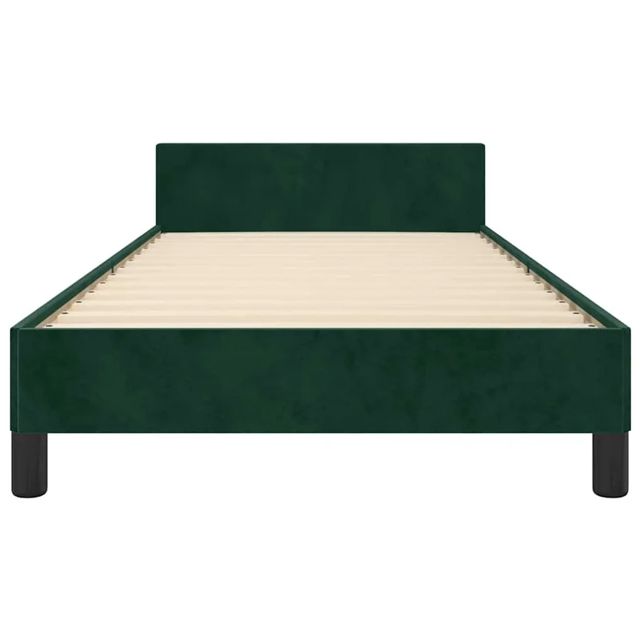 Cadre de lit sans matelas vert foncé 100x200 cm velours - 6