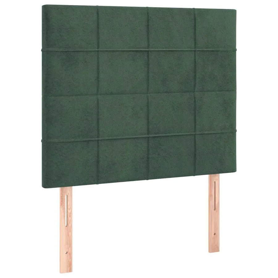 Cadre de lit sans matelas vert foncé 100x200 cm velours - 7