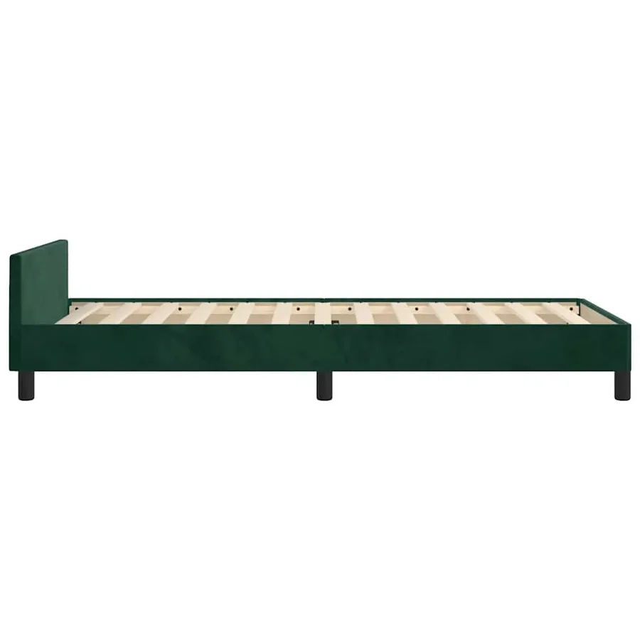Cadre de lit sans matelas vert foncé 100x200 cm velours - 8