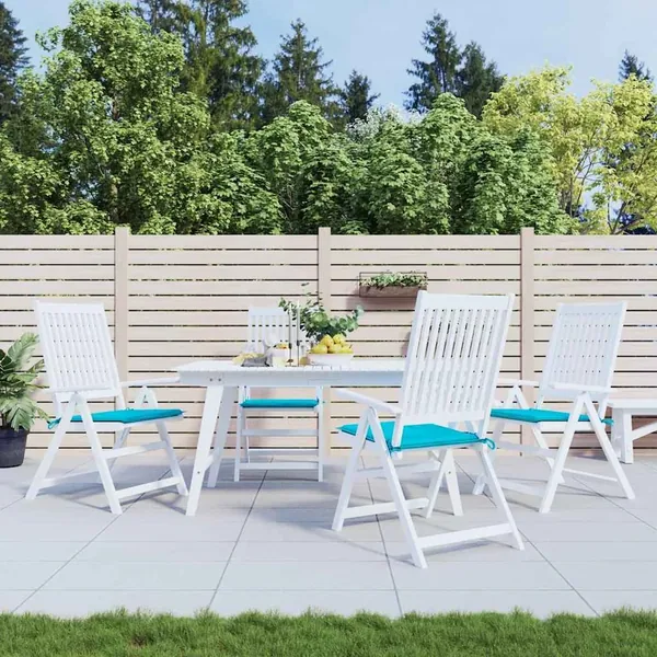 Coussins de chaise de jardin lot de 4 turquoise 40x40x4cm tissu