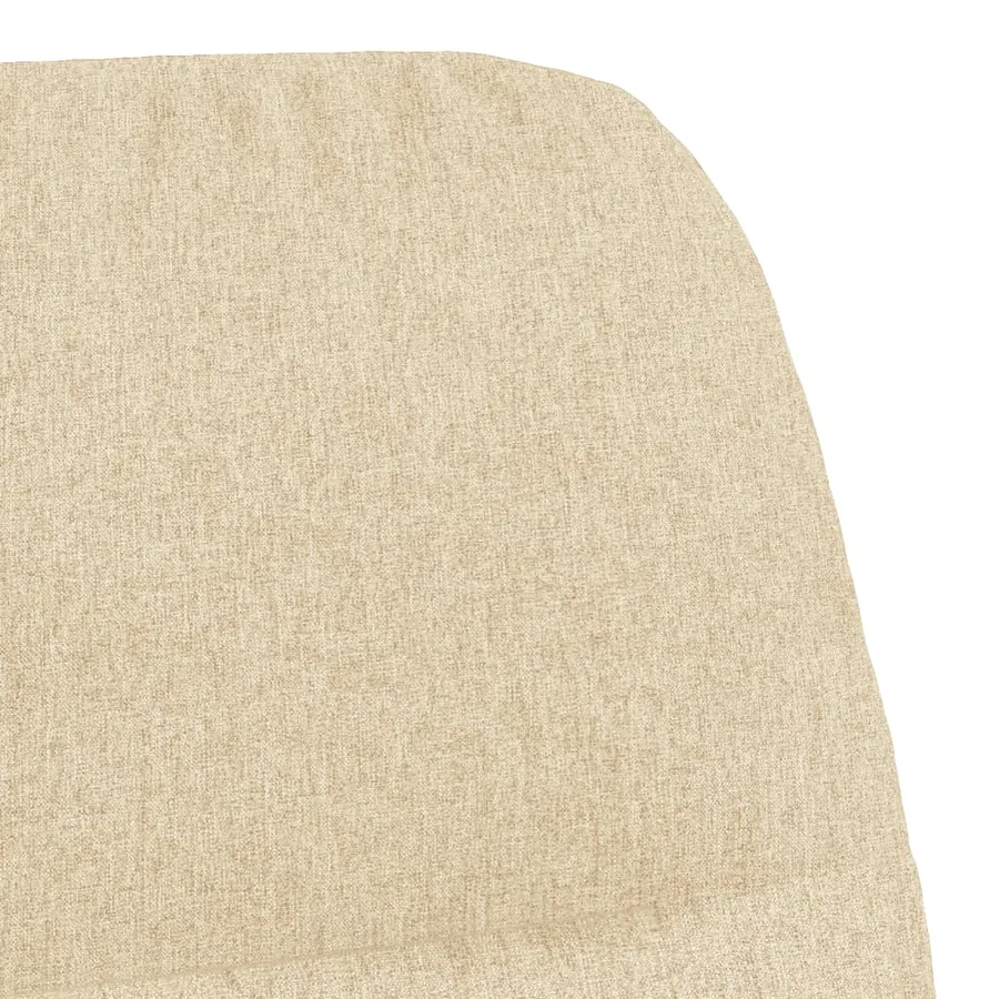 Chaise à bascule avec tabouret Blanc crème Tissu - 7