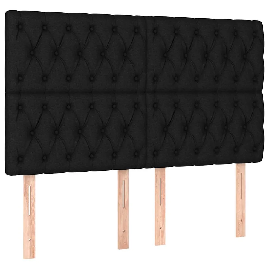 Sommier à lattes de lit avec matelas Noir 140x200 cm Tissu - 5