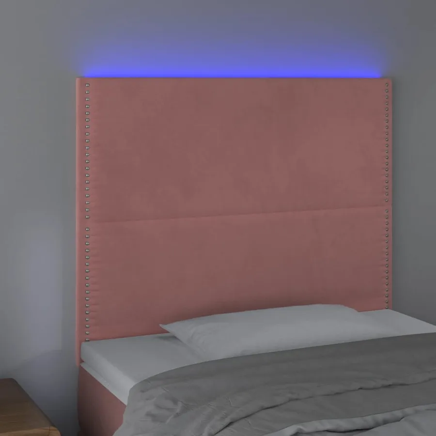Tête de lit à LED Rose 90x5x118/128 cm Velours - 3