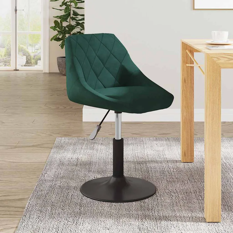 Chaise de salle à manger Vert foncé Velours