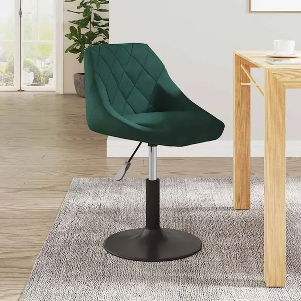 Chaise de salle à manger Vert foncé Velours