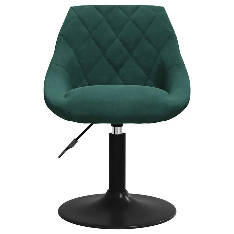 Chaise de salle à manger Vert foncé Velours - 4