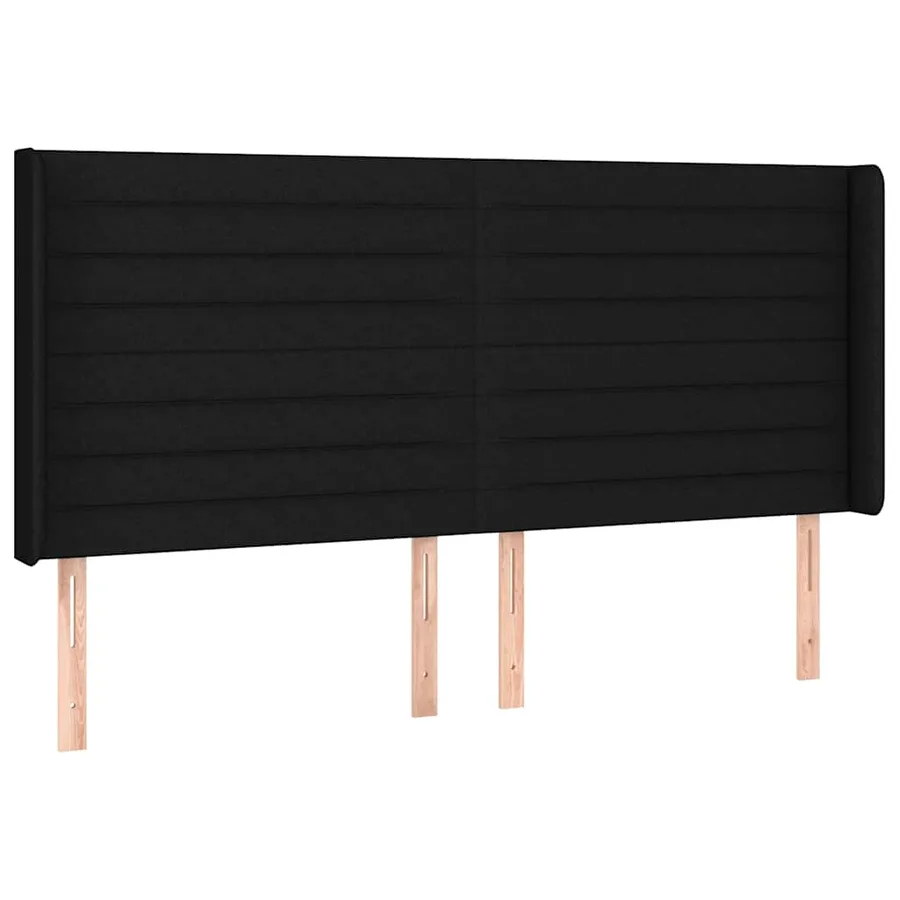Sommier à lattes de lit matelas et LED Noir 200x200 cm Tissu - 7