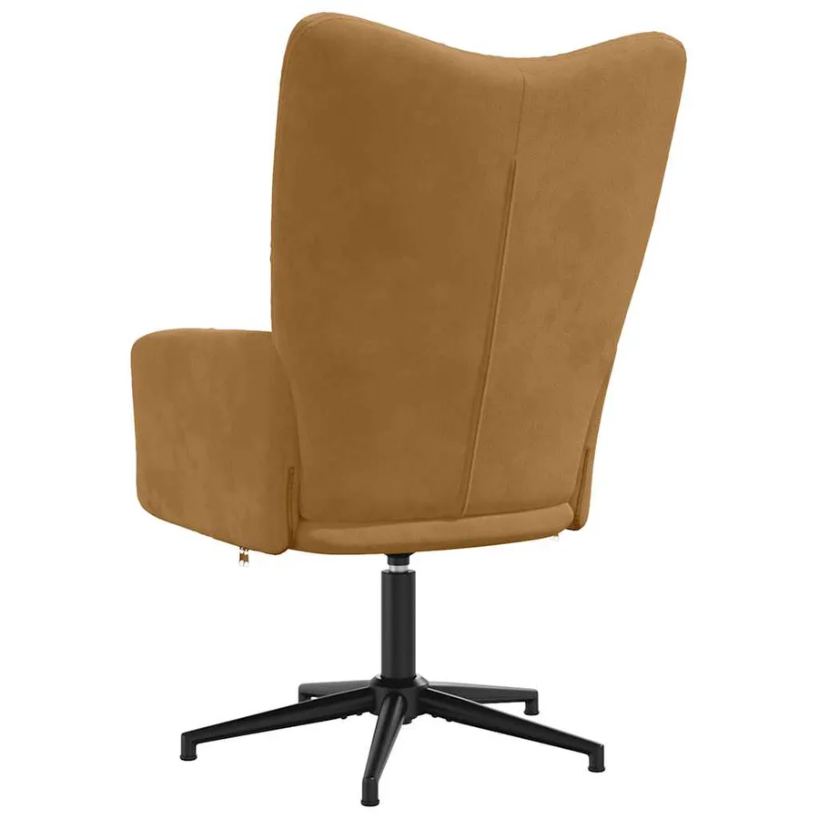 Chaise de relaxation Marron Velours - 5