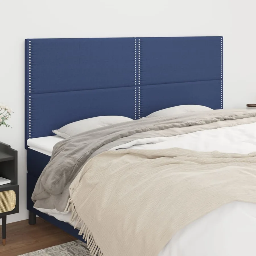 Tête de lit Bleu 180x5x118/128 cm Tissu