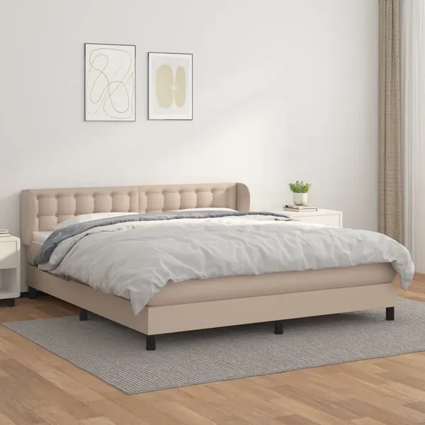 Sommier à lattes de lit avec matelas Cappuccino 180x200 cm