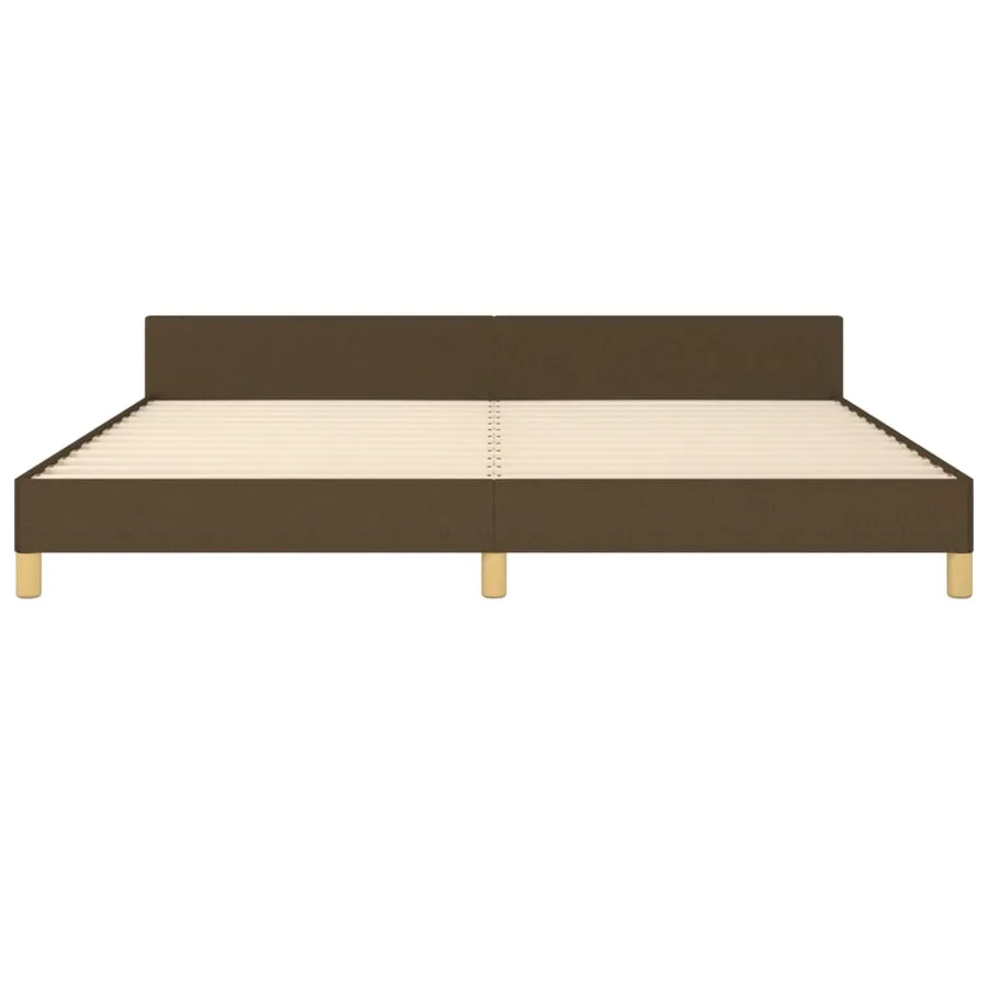 Cadre de lit sans matelas marron foncé 200x200 cm tissu - 6