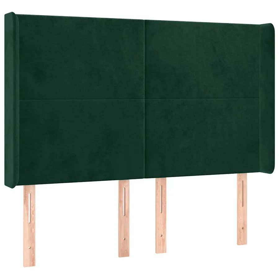 Tête de lit à LED Vert foncé 147x16x118/128 cm Velours - 3