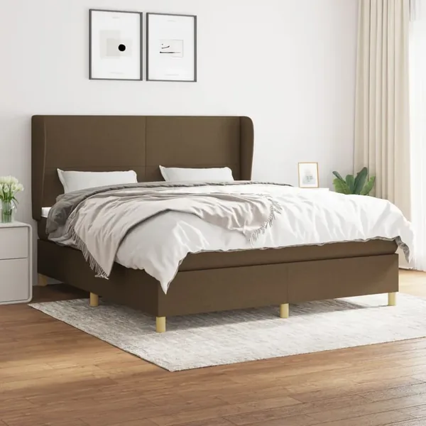 Sommier à lattes de lit avec matelas Marron foncé 180x200 cm