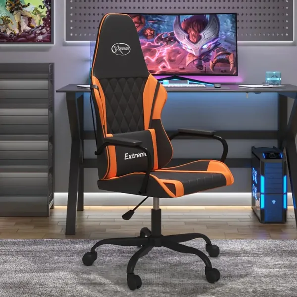 Chaise de jeu de massage Noir et orange Similicuir