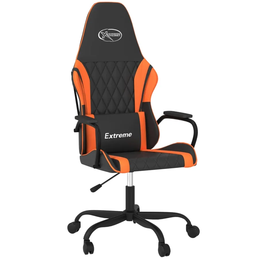 Chaise de jeu de massage Noir et orange Similicuir - 2