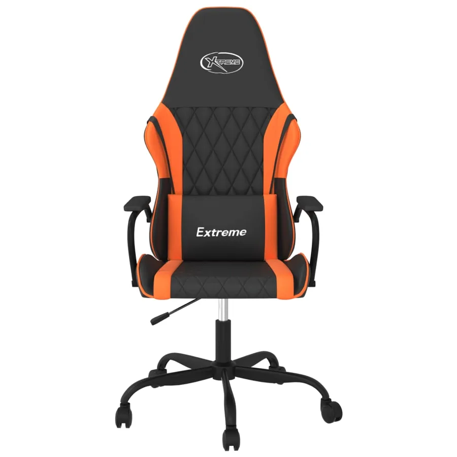 Chaise de jeu de massage Noir et orange Similicuir - 3