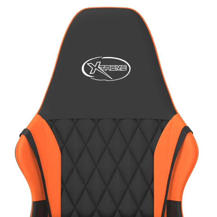Chaise de jeu de massage Noir et orange Similicuir - 9
