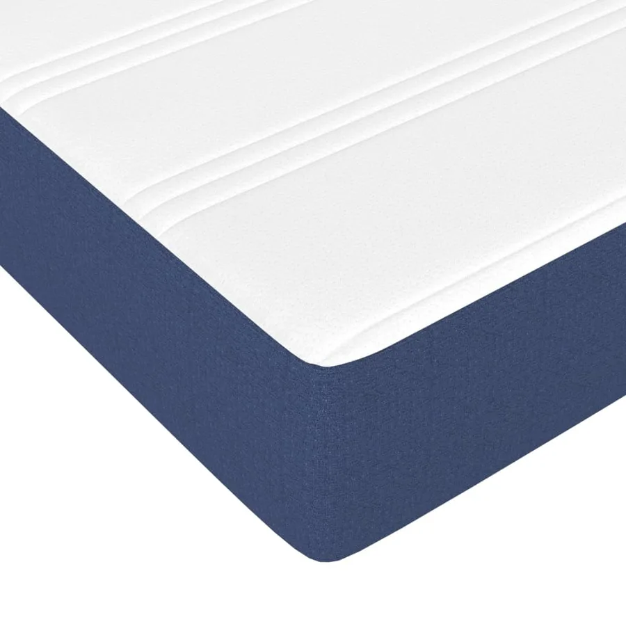 Sommier à lattes de lit avec matelas Bleu 90x200 cm Tissu - 8