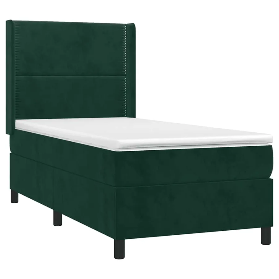 Sommier à lattes de lit matelas LED Vert foncé 90x200cm Velours - 4
