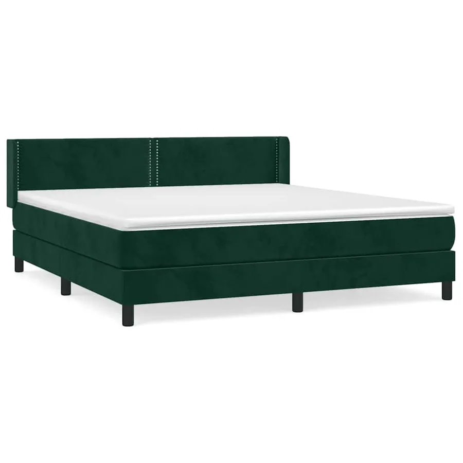 Sommier à lattes de lit et matelas Vert foncé 180x200cm Velours - 2