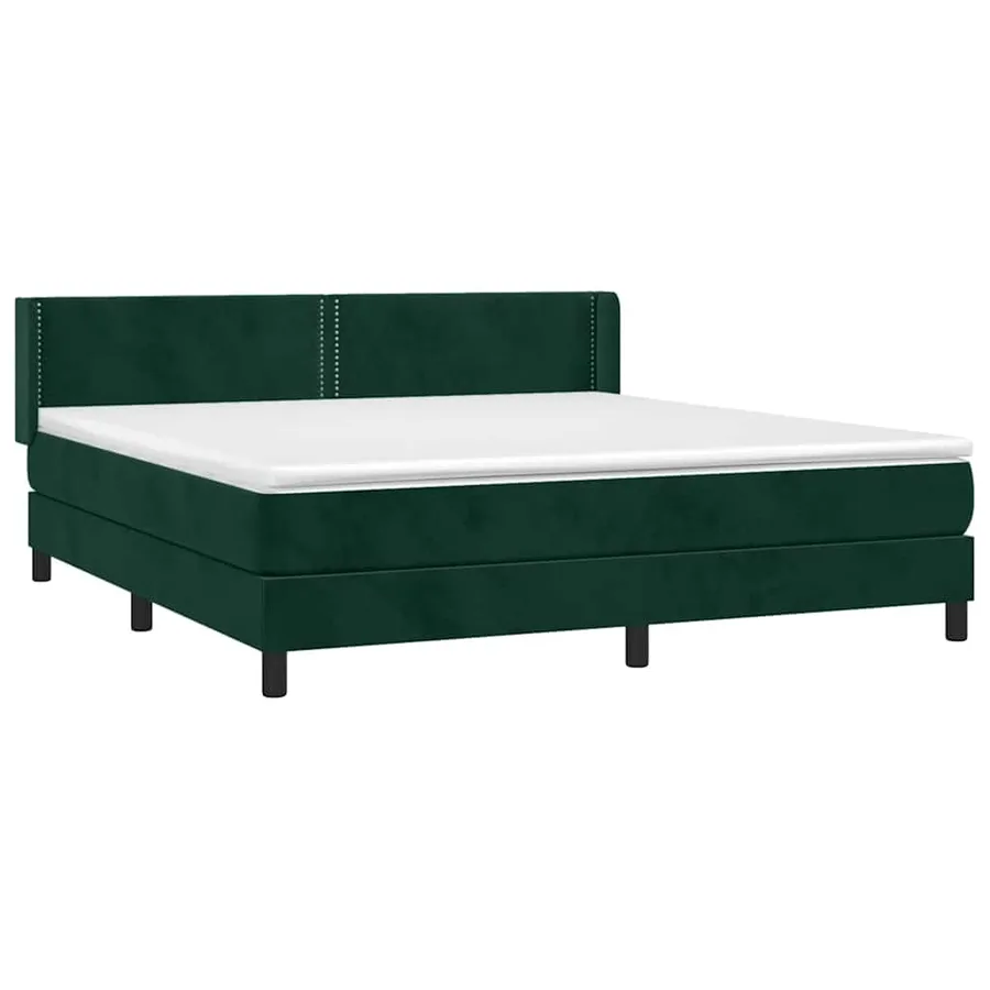 Sommier à lattes de lit et matelas Vert foncé 180x200cm Velours - 3