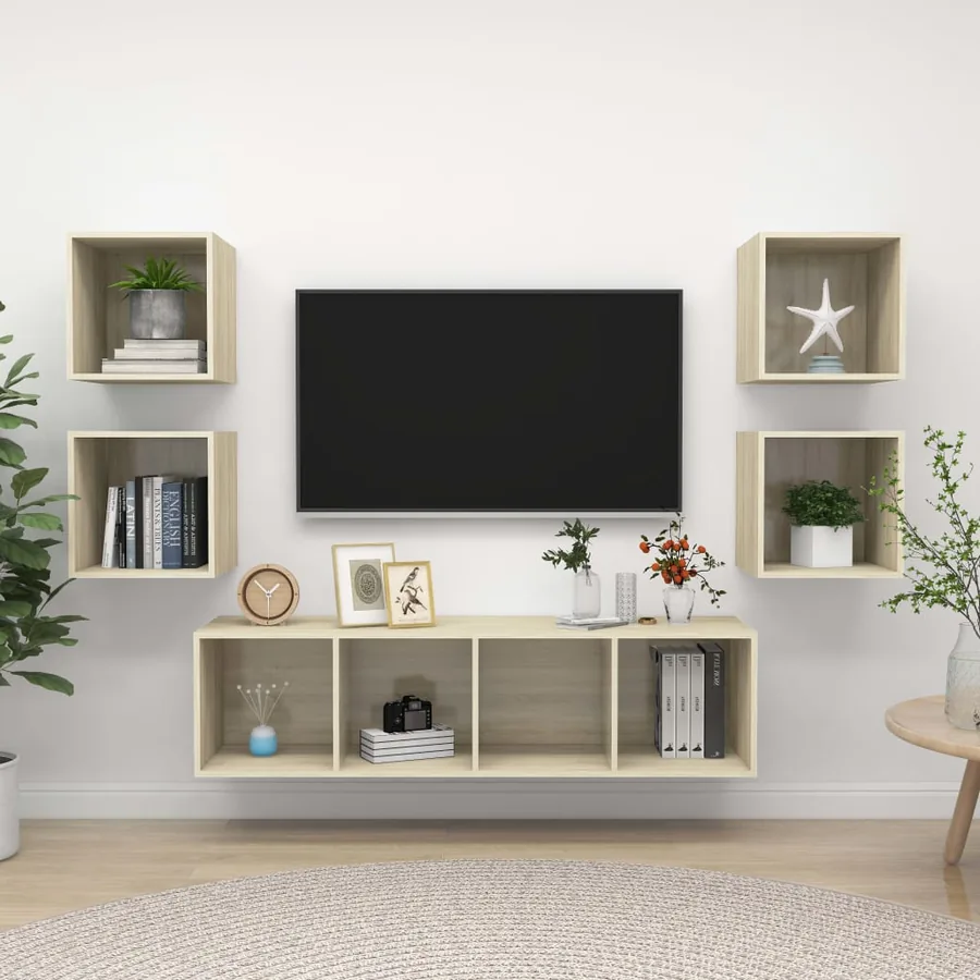 Ensemble de meubles TV 5 pcs Chêne sonoma Bois d'ingénierie