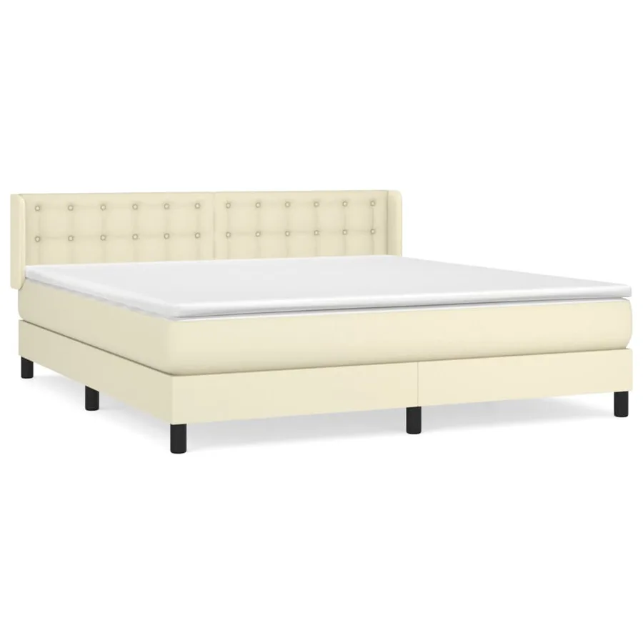 Sommier à lattes de lit avec matelas Crème 180x200cm Similicuir - 2