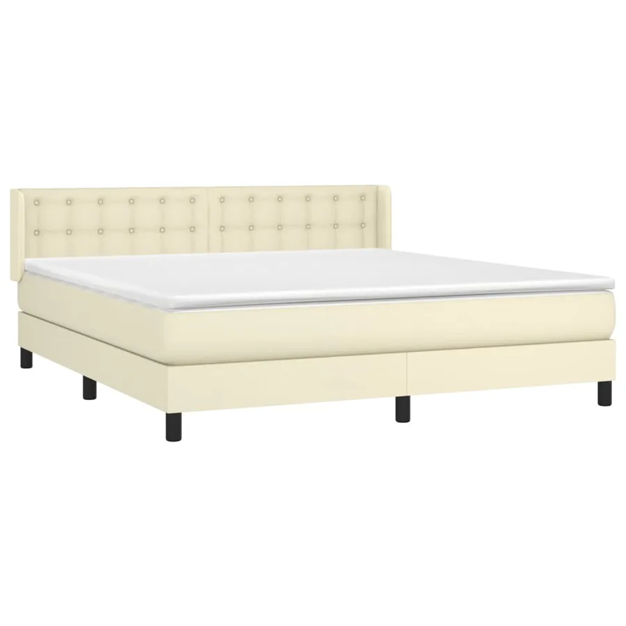 Sommier à lattes de lit avec matelas Crème 180x200cm Similicuir - 3