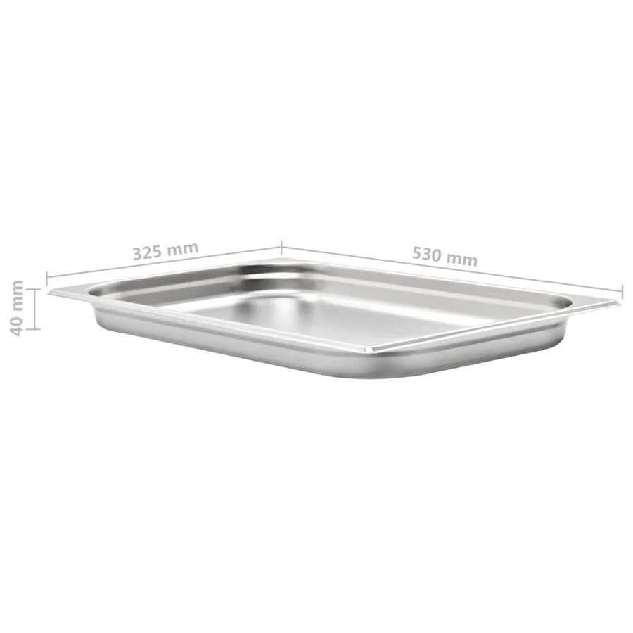 Récipients Gastronorm 4 pcs GN 1/1 40 mm Acier inoxydable - 8