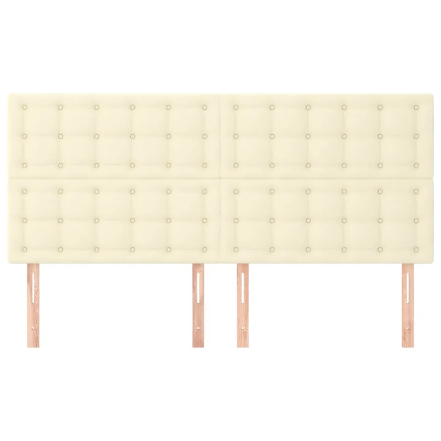 Tête de lit Crème 160x5x118/128 cm Similicuir - 3