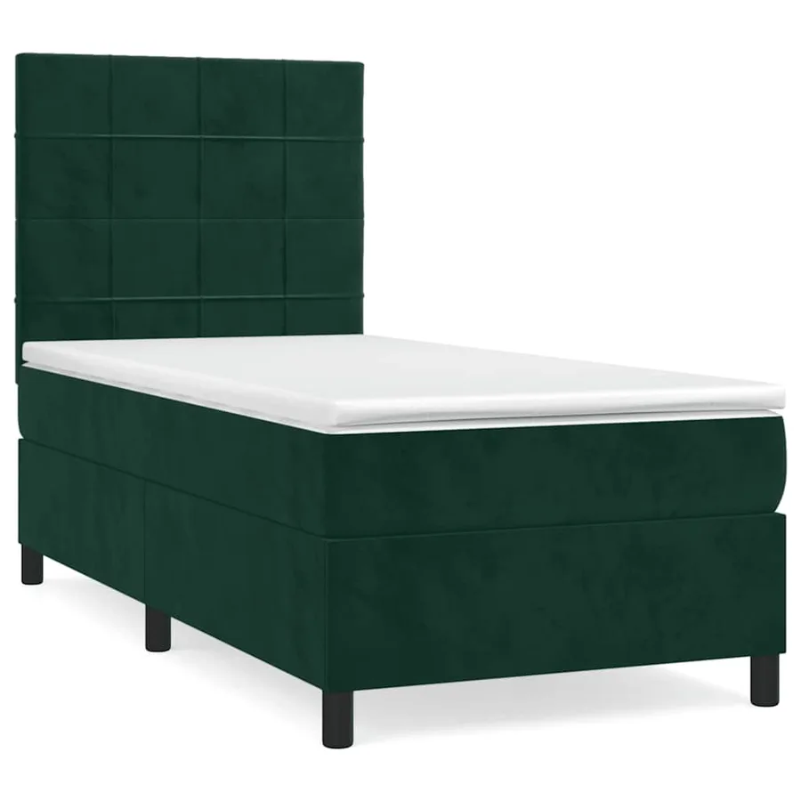 Sommier à lattes de lit avec matelas Vert foncé 90x200 cm - 2
