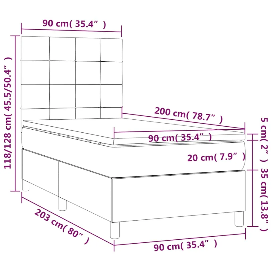 Sommier à lattes de lit avec matelas Vert foncé 90x200 cm - 7