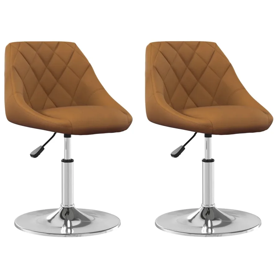 Chaises pivotantes à manger lot de 2 Marron Velours - 2