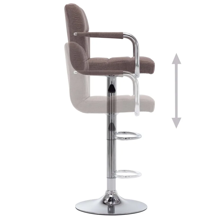 Chaises de bar lot de 2 taupe tissu - 6