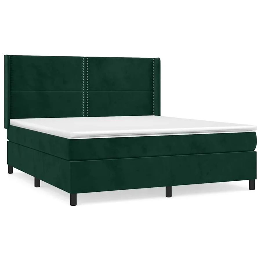 Sommier à lattes de lit et matelas Vert foncé 180x200cm Velours - 2