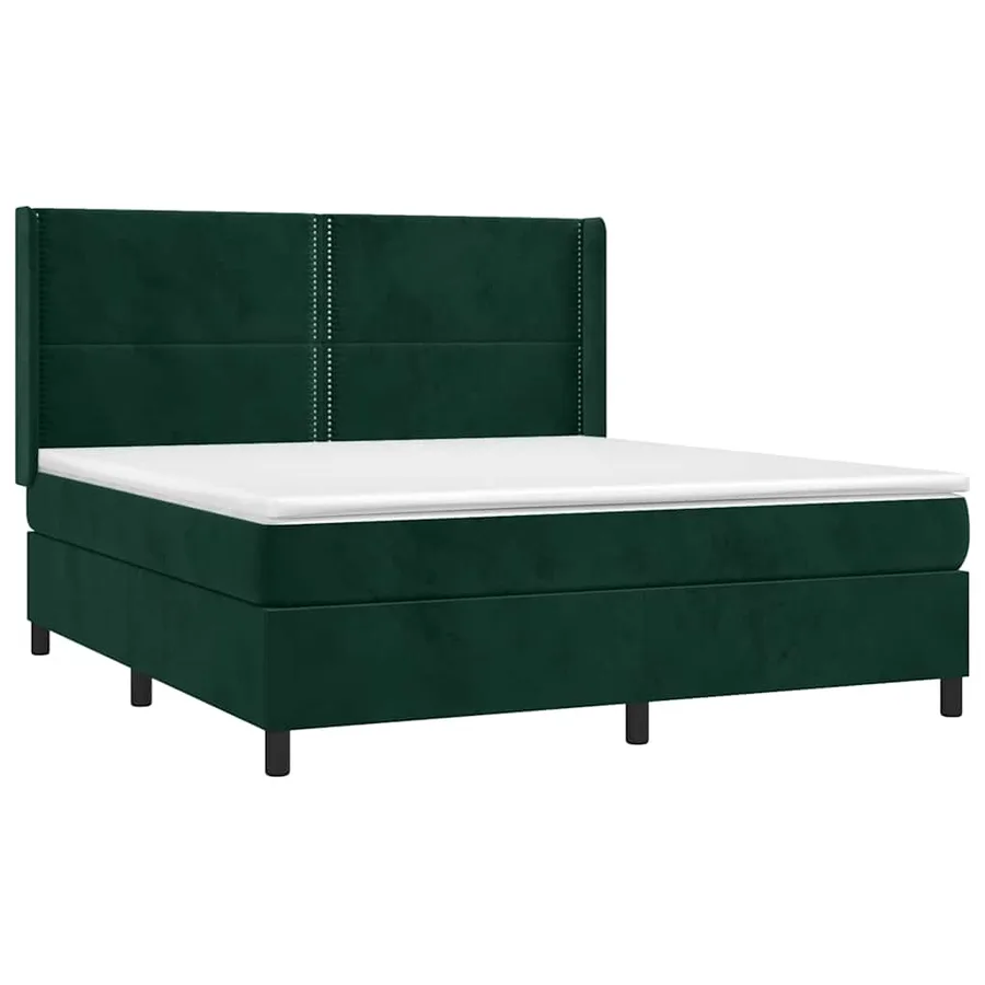 Sommier à lattes de lit et matelas Vert foncé 180x200cm Velours - 3