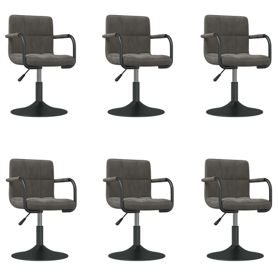 Chaises pivotantes à manger lot de 6 gris foncé velours - 2
