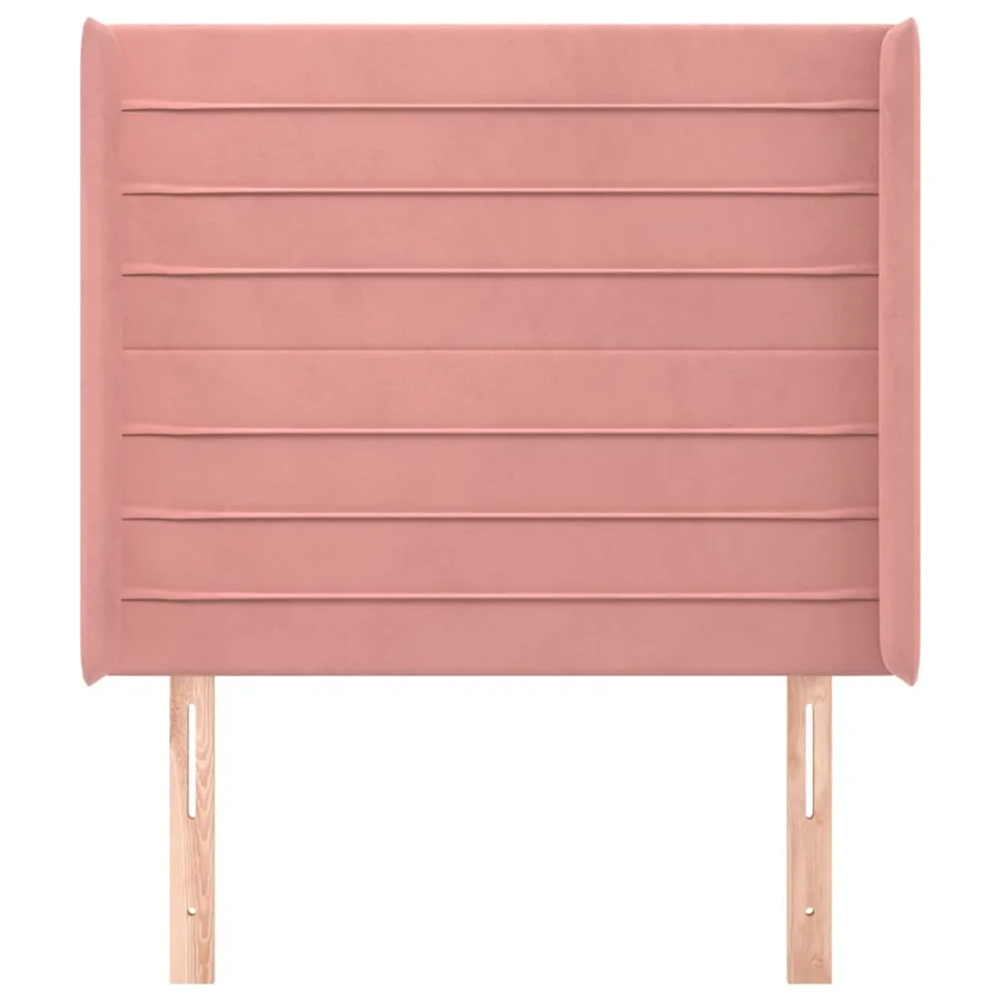 Tête de lit avec oreilles Rose 93x16x118/128 cm Velours - 3