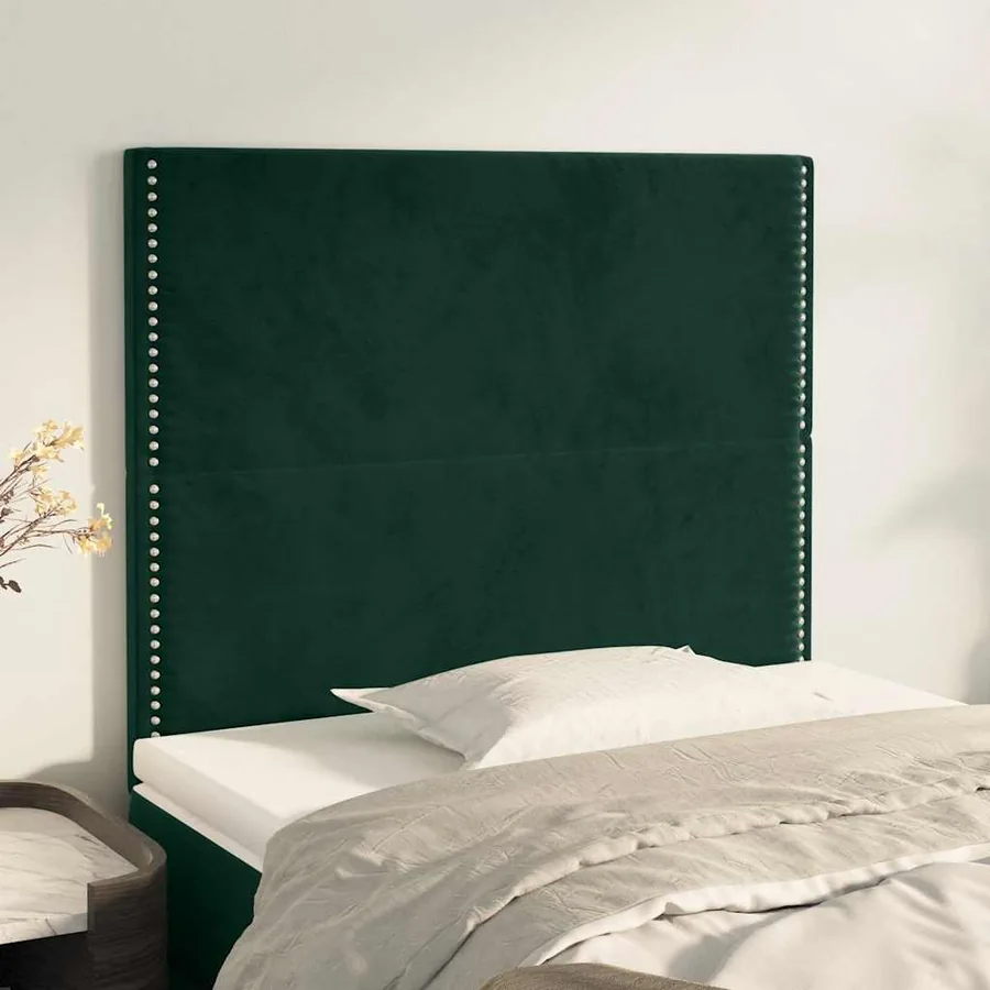 Tête de lit Vert foncé 90x5x118/128 cm Velours