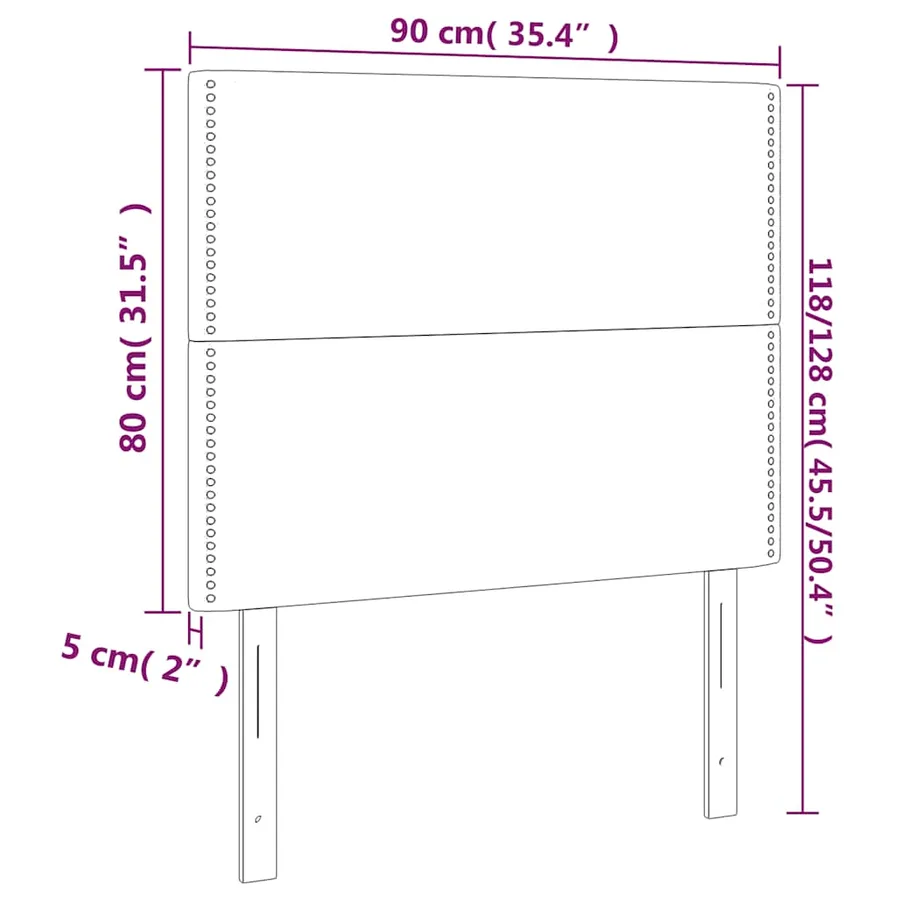Tête de lit Vert foncé 90x5x118/128 cm Velours - 8