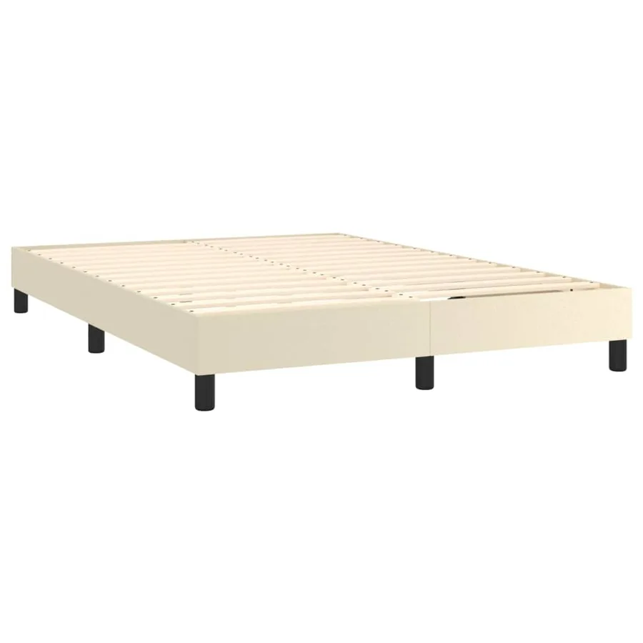 Sommier à lattes de lit avec matelas et LED Crème 140x200 cm - 5