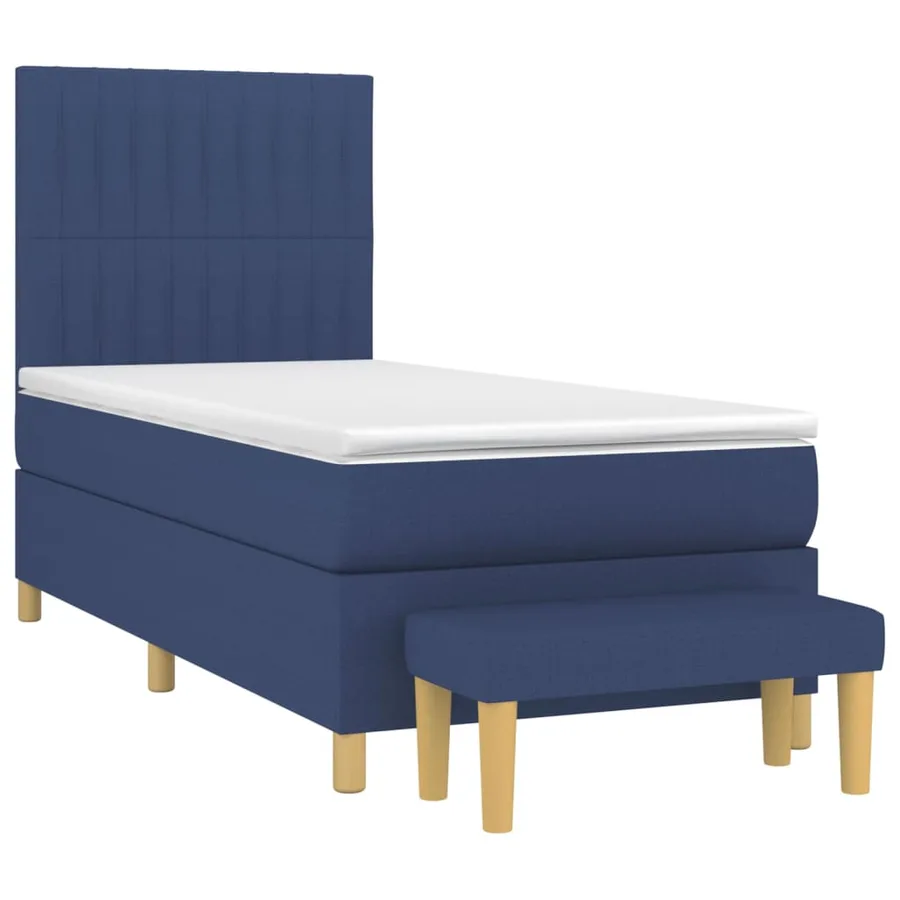 Sommier à lattes de lit avec matelas Bleu 80x200 cm Tissu - 3