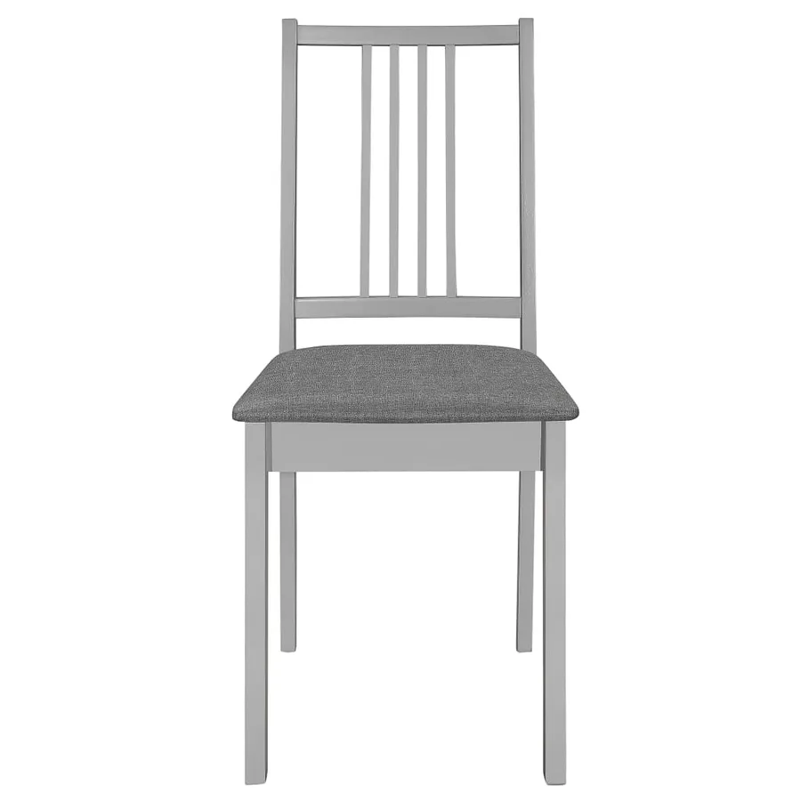 Chaises à manger avec coussins lot de 6 gris bois solide - 3