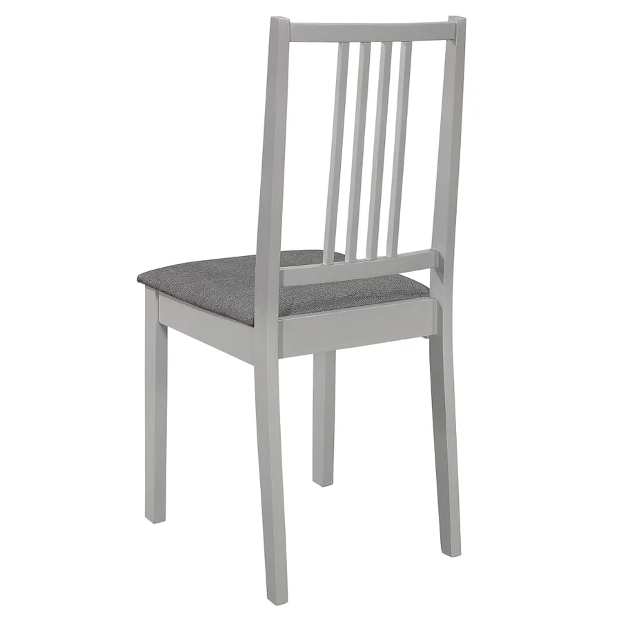 Chaises à manger avec coussins lot de 6 gris bois solide - 5