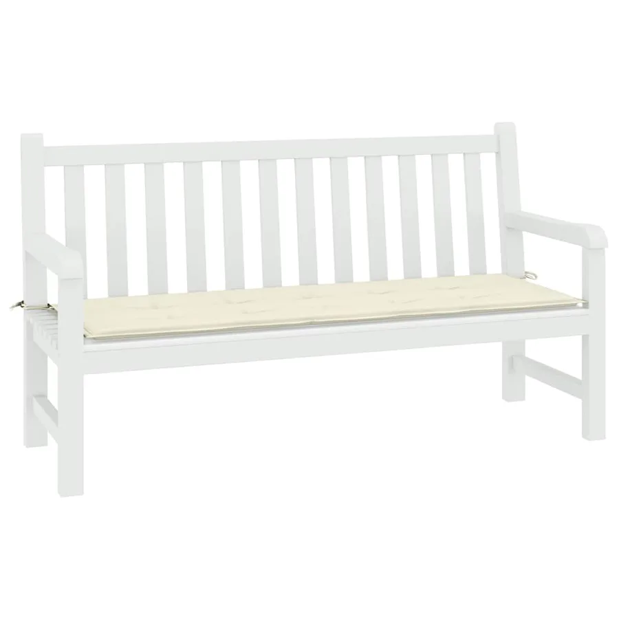 Coussin de banc de jardin crème 200x50x3 cm tissu oxford - 3