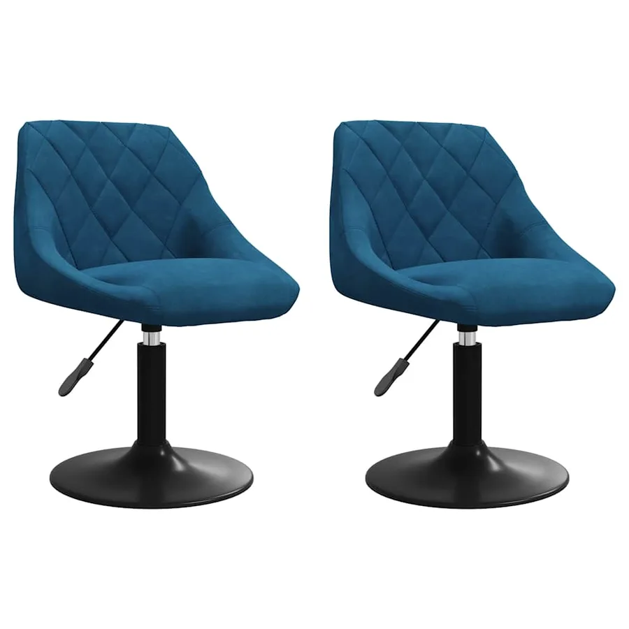 Chaises pivotantes à manger lot de 2 bleu velours - 2