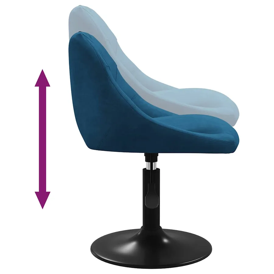 Chaises pivotantes à manger lot de 2 bleu velours - 7