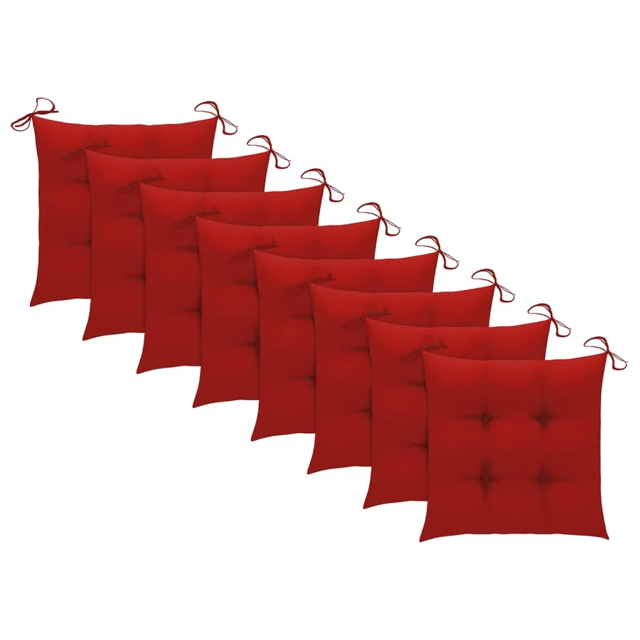 Chaises pliables de jardin lot de 8 avec coussins Bois d'acacia - 9