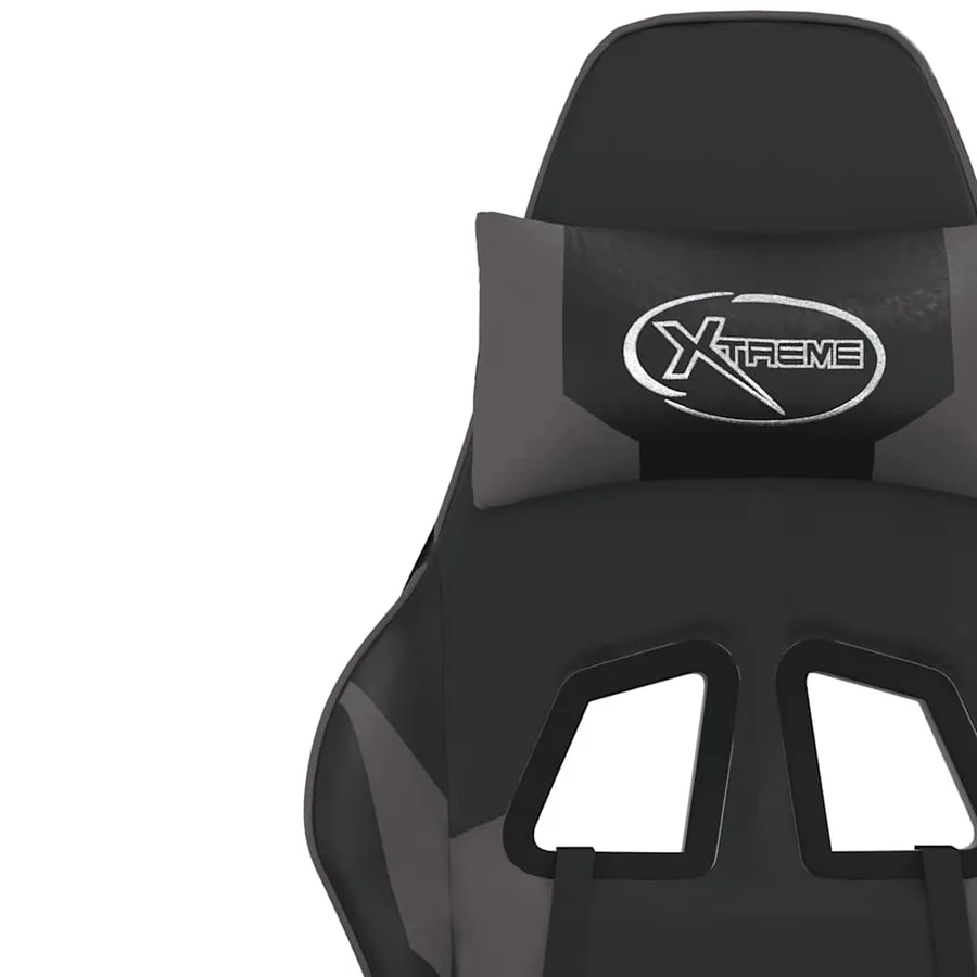 Chaise de jeu Noir et gris Similicuir - 11