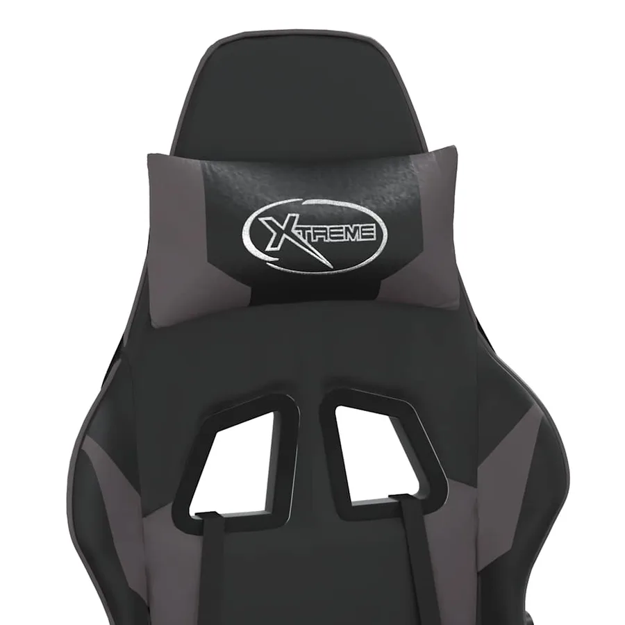Chaise de jeu Noir et gris Similicuir - 9